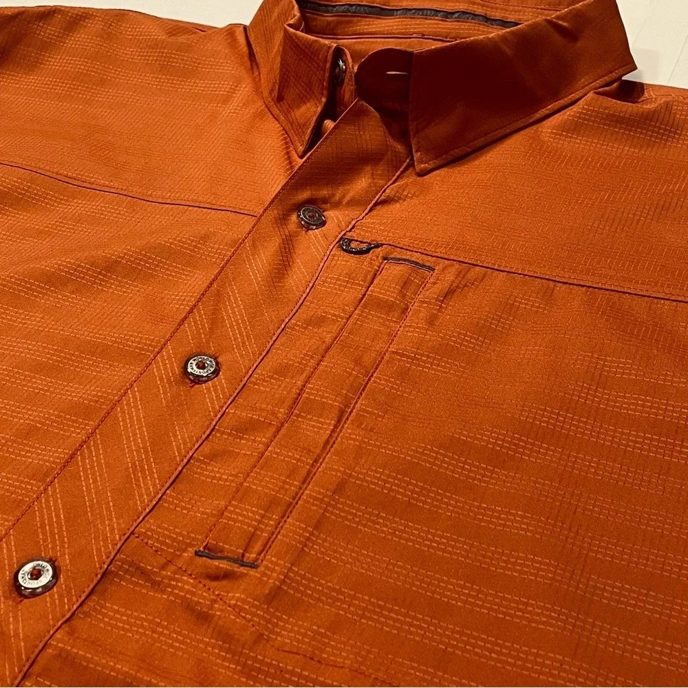 World Wide Sportsman 3D Cool Fishing Shirt‎ Mens XL Burnt Orange Long Sleeve